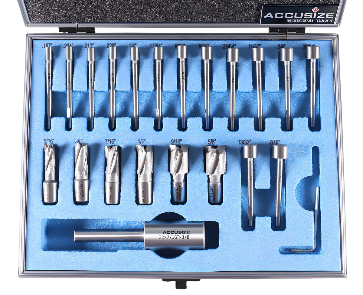 21 Pcs Hss Interchangeable Pilot Counterbore Set, 3620-0121