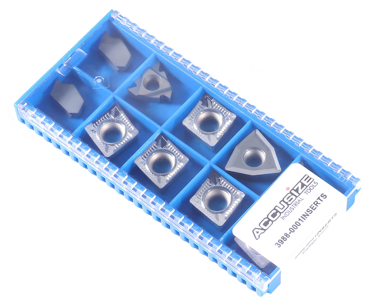 Replacement Inserts Set (10 pcs/set) for 9 pcs Indexable Carbide Turning Tool and Boring Bar Set, for Cutting Aluminum