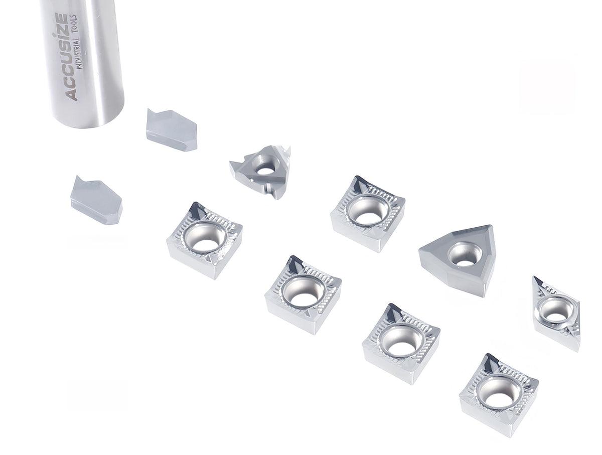 Replacement Inserts Set (10 pcs/set) for 9 pcs Indexable Carbide Turning Tool and Boring Bar Set, for Cutting Aluminum