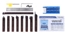 1/2" 9 Pieces/Set, Indexable Carbide Turning Tools and Boring Bar, for Cutting Aluminum, 3988-0012
