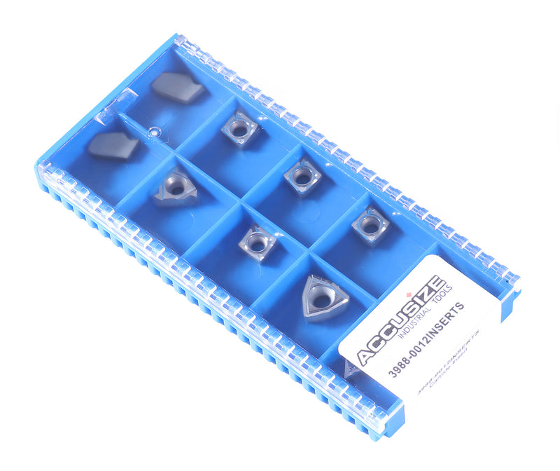 Replacement Inserts Set (10 pcs/set) for 9 pcs Indexable Carbide Turning Tool and Boring Bar Set, for Cutting Aluminum