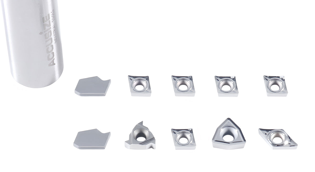 Replacement Inserts Set (10 pcs/set) for 9 pcs Indexable Carbide Turning Tool and Boring Bar Set, for Cutting Aluminum