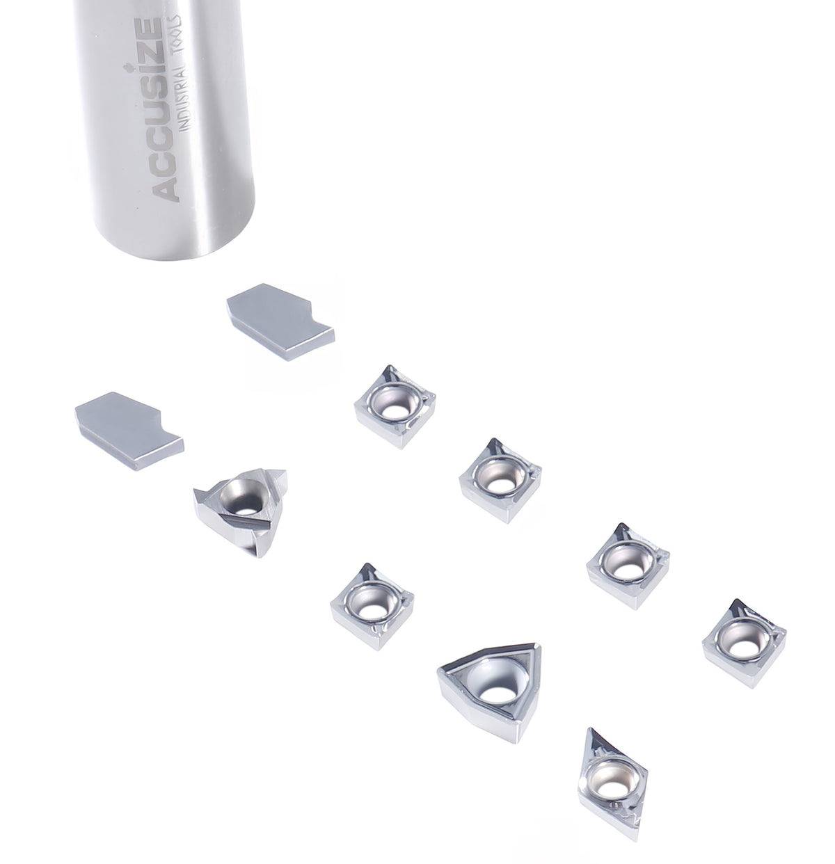 Replacement Inserts Set (10 pcs/set) for 9 pcs Indexable Carbide Turning Tool and Boring Bar Set, for Cutting Aluminum