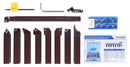 3/4" 9 Pieces/Set, Indexable Carbide Turning Tools and Boring Bar, for Cutting Aluminum, 3988-0034