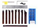 3/8" 9 Pieces/Set, Indexable Carbide Turning Tools and Boring Bar, for Cutting Aluminum, 3988-0038