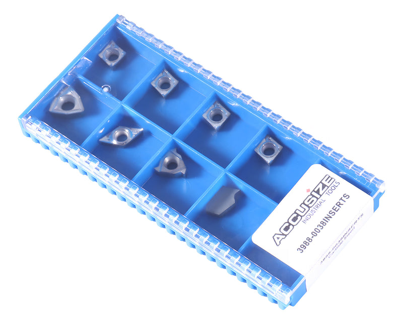 Replacement Inserts Set (10 pcs/set) for 9 pcs Indexable Carbide Turning Tool and Boring Bar Set, for Cutting Aluminum