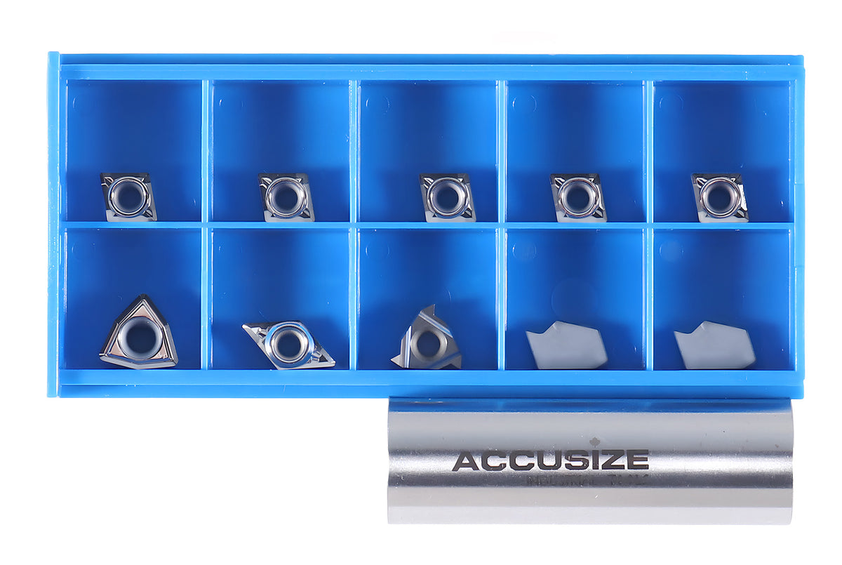 Replacement Inserts Set (10 pcs/set) for 9 pcs Indexable Carbide Turning Tool and Boring Bar Set, for Cutting Aluminum