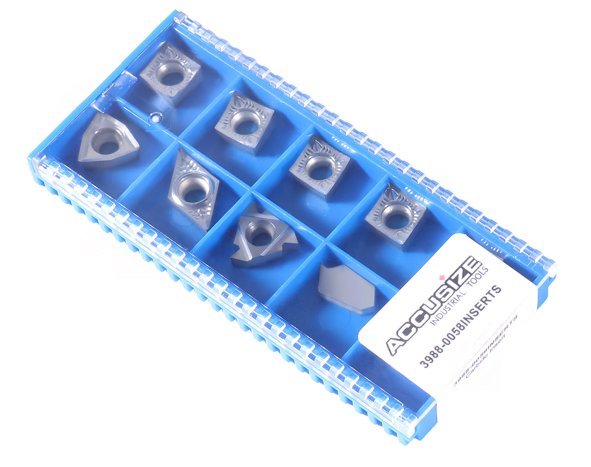Replacement Inserts Set (10 pcs/set) for 9 pcs Indexable Carbide Turning Tool and Boring Bar Set, for Cutting Aluminum