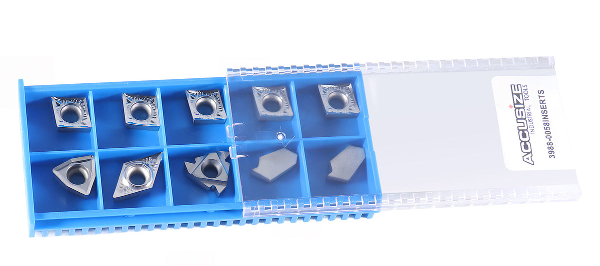 Replacement Inserts Set (10 pcs/set) for 9 pcs Indexable Carbide Turning Tool and Boring Bar Set, for Cutting Aluminum