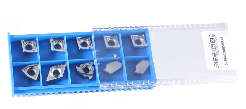Replacement Inserts Set (10 pcs/set) for 9 pcs Indexable Carbide Turning Tool and Boring Bar Set, for Cutting Aluminum