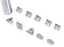 Replacement Inserts Set (10 pcs/set) for 9 pcs Indexable Carbide Turning Tool and Boring Bar Set, for Cutting Aluminum