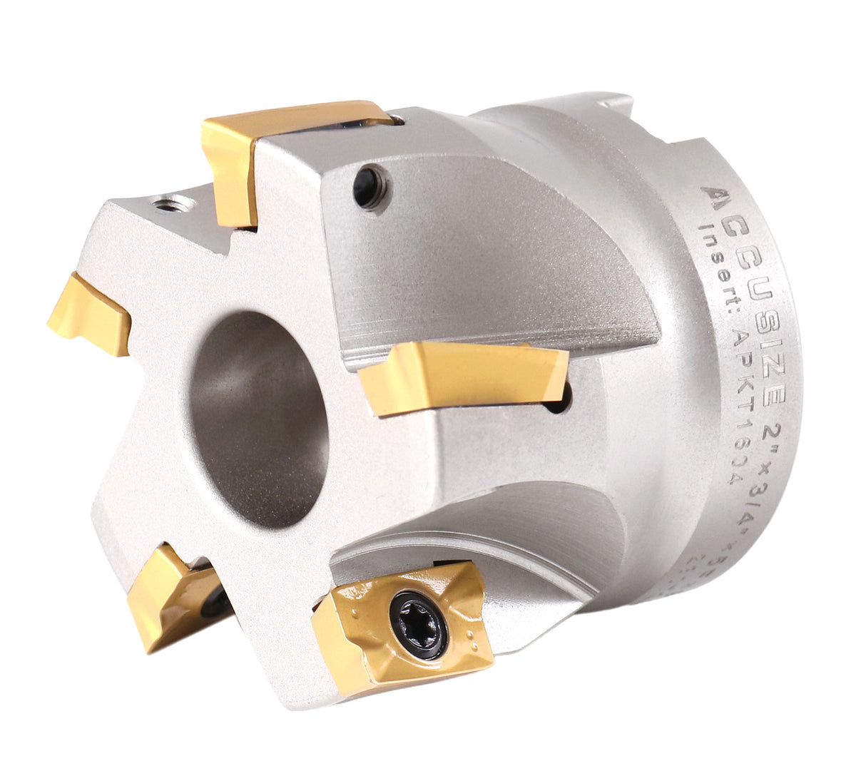 2'' by 3/4'' 90 Deg Square Shoulder Indexable Face Mill with 5 Pcs Apkt1604 Carbide Inserts, 4508-0012