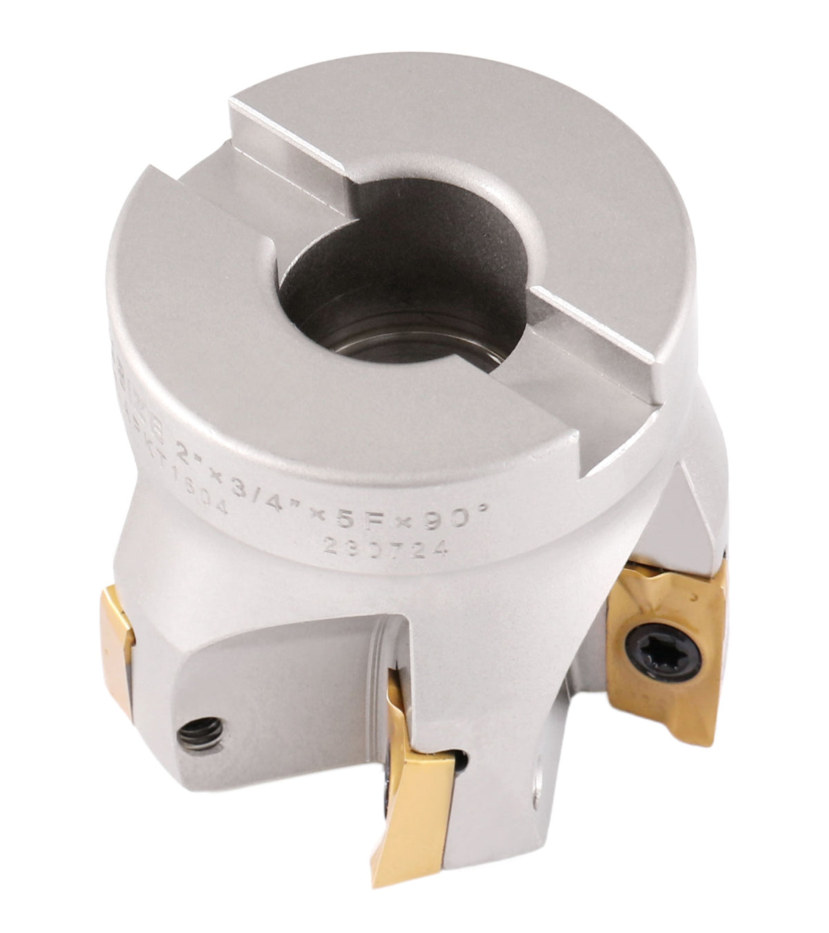 2'' by 3/4'' 90 Deg Square Shoulder Indexable Face Mill with 5 Pcs Apkt1604 Carbide Inserts, 4508-0012