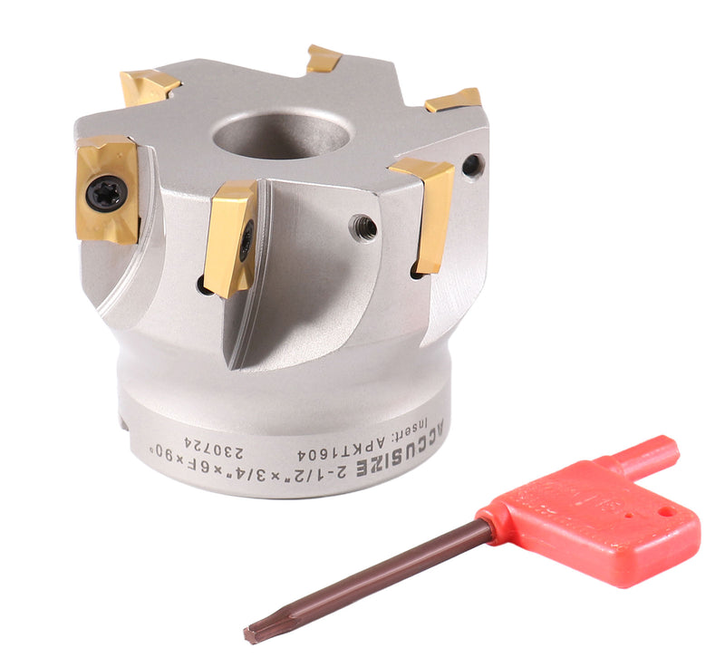 2-1/2'' by 3/4'' 90 Deg Square Shoulder Indexable Face Mill with Apkt1604 Insert, 4508-0016
