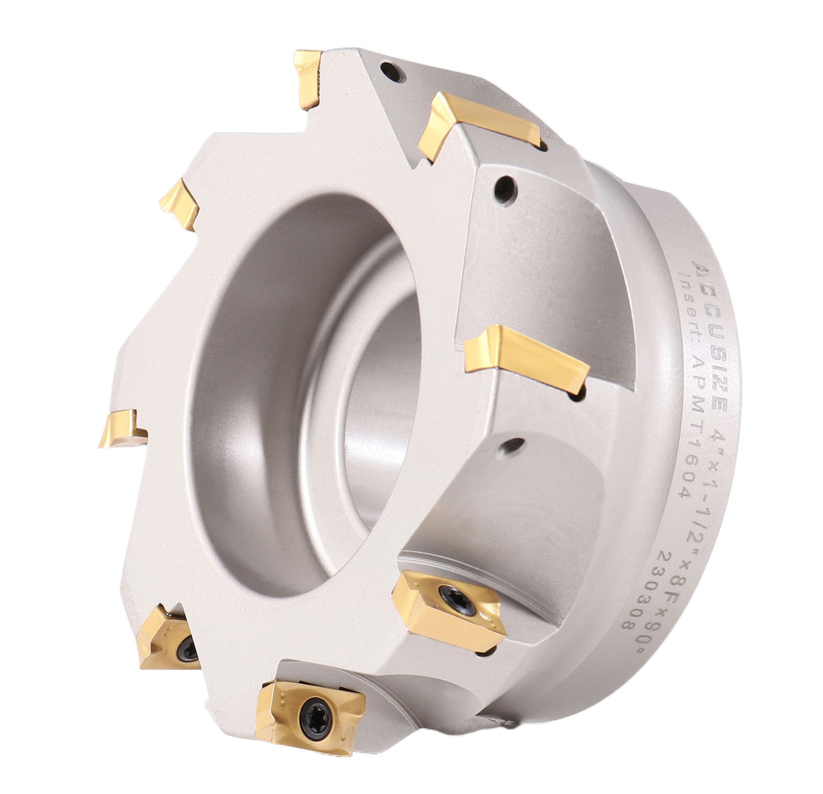 4508-0020B, 4" x 1-1/2" 90 Deg. Fraise à épaules carrées indexables avec inserts APKT1604