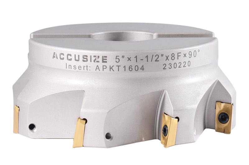 5'' by 1-1/2'' 90 Deg Square Shoulder Indexable Face Mill with Apkt-1130 Insert, 4508-0022