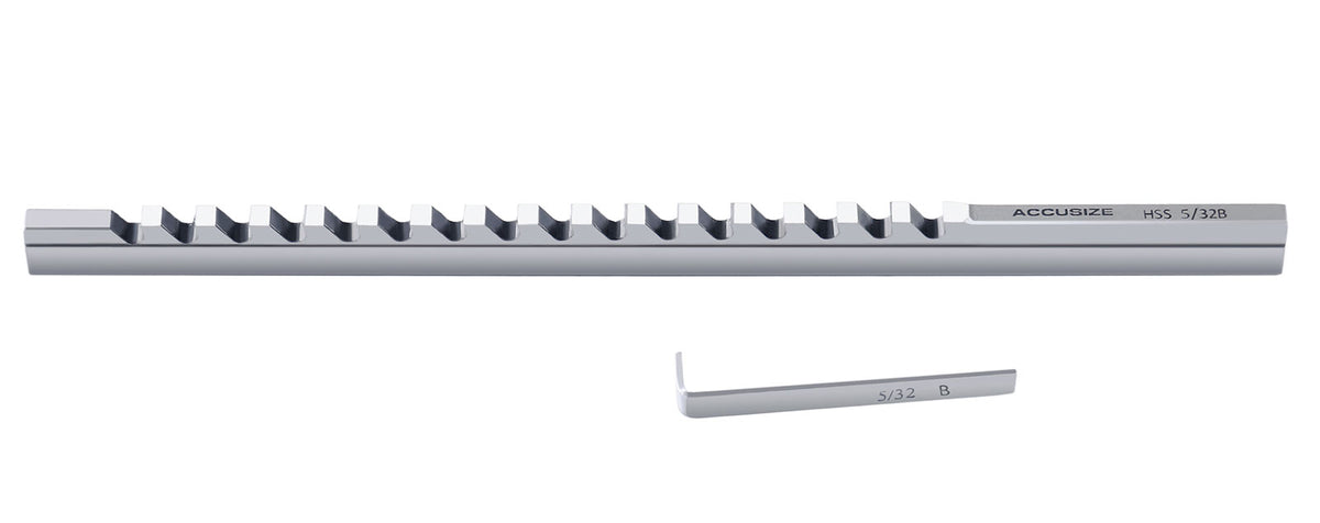 5/32"- Style B, H.S.S. Keyway Broach, Length of Cut: 19/64'' - 1-11/16'', 1 Shim, 5000-0012
