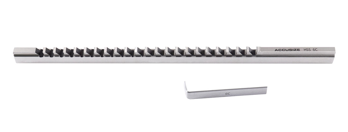 6Mm-C Keyway Broach, 25/46'' to 2-1/2'' Length of Cut, Requires 1 Shim, 5001-0012