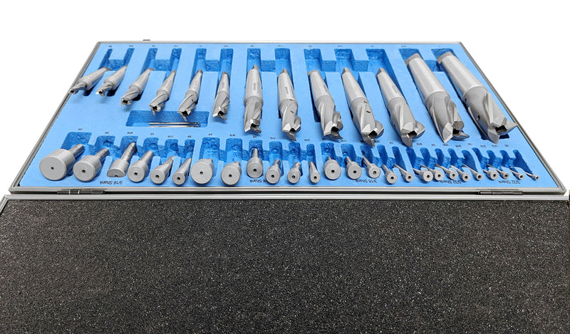 39 Ps/Set HSS Interchangeable Pilot Counterbore Sets, Straight Shank or Taper Shank