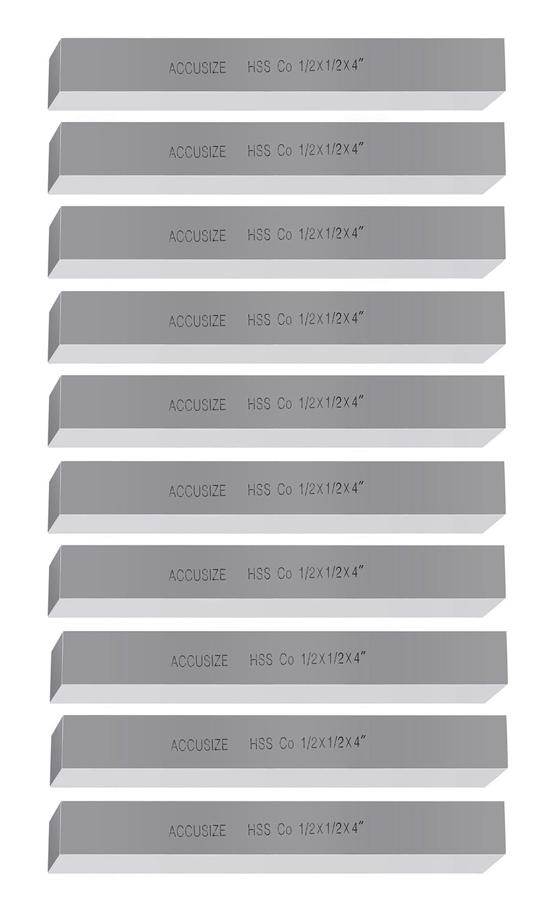 10 pièces de 1/2 po x 1/2 po x 4", HSS +5 % Cobalt outil outil tour,