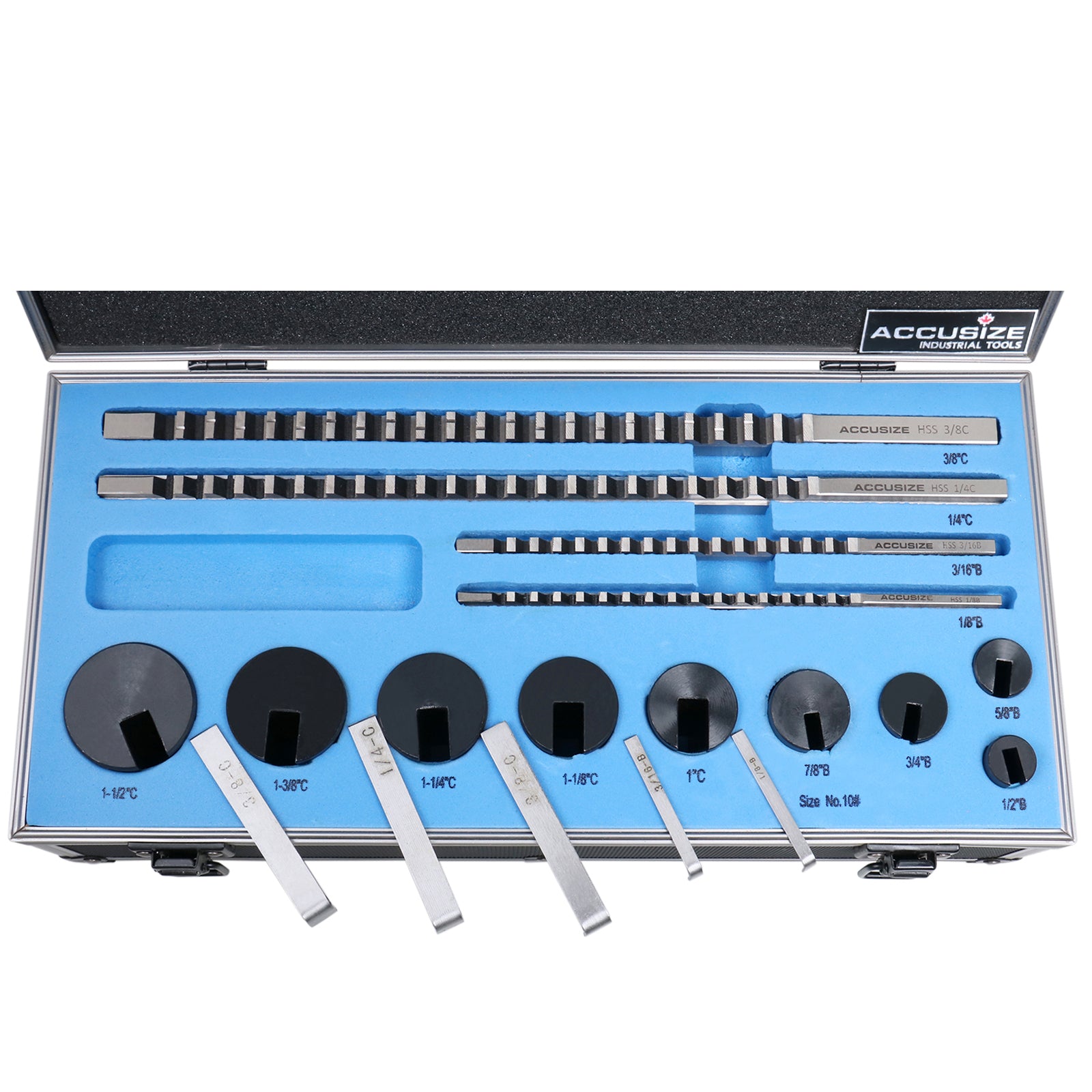 5100-0010, No.10 Standard HSS Keyway Broach Sets