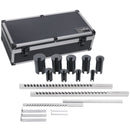 - No.10 HSS Keyway Broach Set, 18 Pcs with Precision Ground Teeth, Includes 4 Broaches & 9 Bushings, 5100-0010