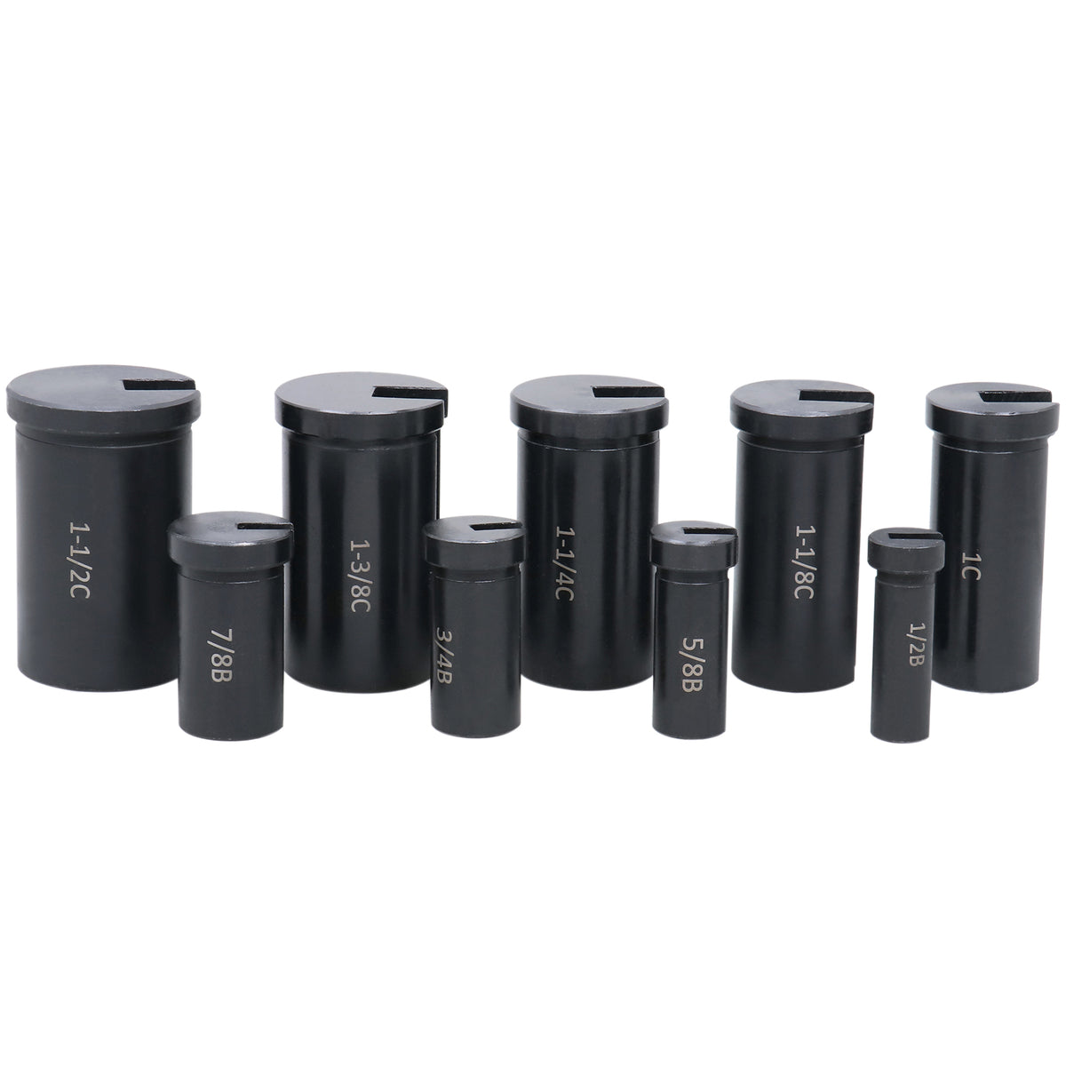'- No.10 HSS Keyway Broach Set, 18 Pcs with Precision Ground Teeth, Includes 4 Broaches & 9 Bushings, 5100-0010