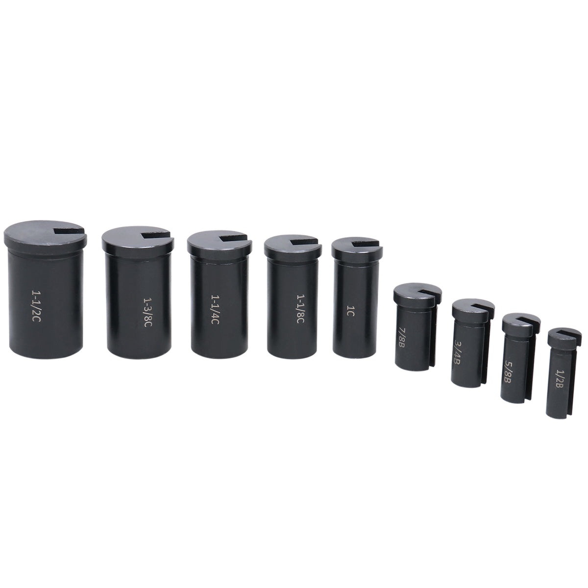 '- No.10 HSS Keyway Broach Set, 18 Pcs with Precision Ground Teeth, Includes 4 Broaches & 9 Bushings, 5100-0010