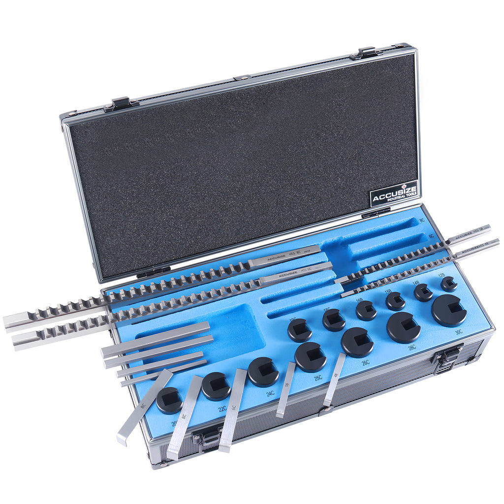 Key Way File 5100-0070, No.70 Metric Set 72 Combinations HSS Keyway Broach Sets