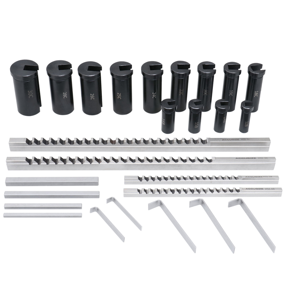 5100-0070, No.70 Metric Set 72 Combinations HSS Keyway Broach Sets