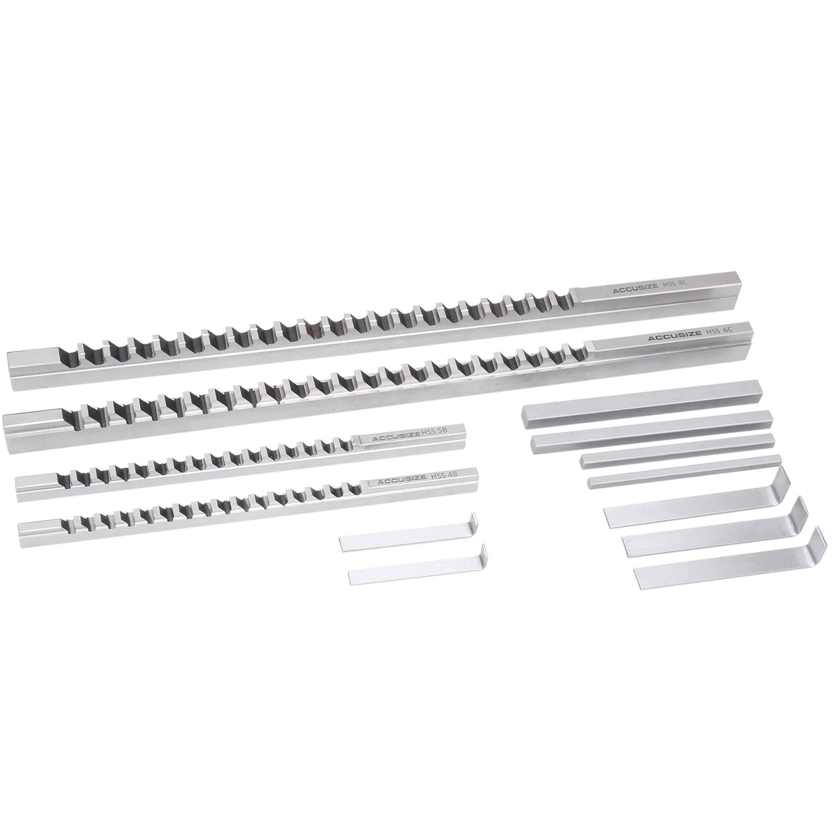 No.70 Metric Hss Keyway Broach Set, 4 mm, 5 mm, 6 mm and 8 mm Keyway Size, Style B and C, 5100-0070