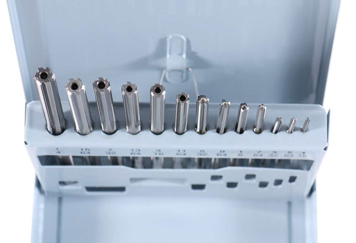 1/16-1/4'' 13 Pcs Hss 6542 Straight Flute, Chucking Reamer Set, 5500-Se00
