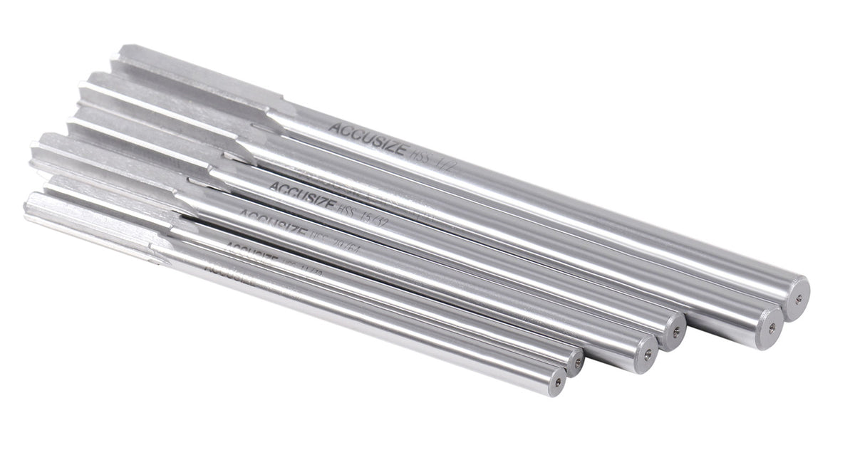 29 Pc 1/16'' to 1/2'' by 1/64'' H.S.S. Chucking Reamer Set, Straight Flute, Right Hand Cut, 5500-SF00