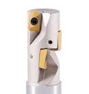 3/4'' 1 Flute 4 Inserts Weldon Shank Helical Indexable End Mill, Apkt11T3 Inserts, Oal 3-1/2'', Flute Length 1-3/32''