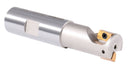 3/4'' 1 Flute 4 Inserts Weldon Shank Helical Indexable End Mill, Apkt11T3 Inserts, Oal 3-1/2'', Flute Length 1-3/32''