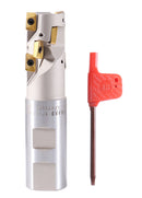 1'' Heavy Duty Helical Indexable Weldon Shank End Mill, Apkt11t3 Carbide Inserts, 1'' by 1'' by 4-1/4'', 5508-0002