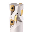 1'' Heavy Duty Helical Indexable Weldon Shank End Mill, Apkt11t3 Carbide Inserts, 1'' by 1'' by 4-1/4'', 5508-0002