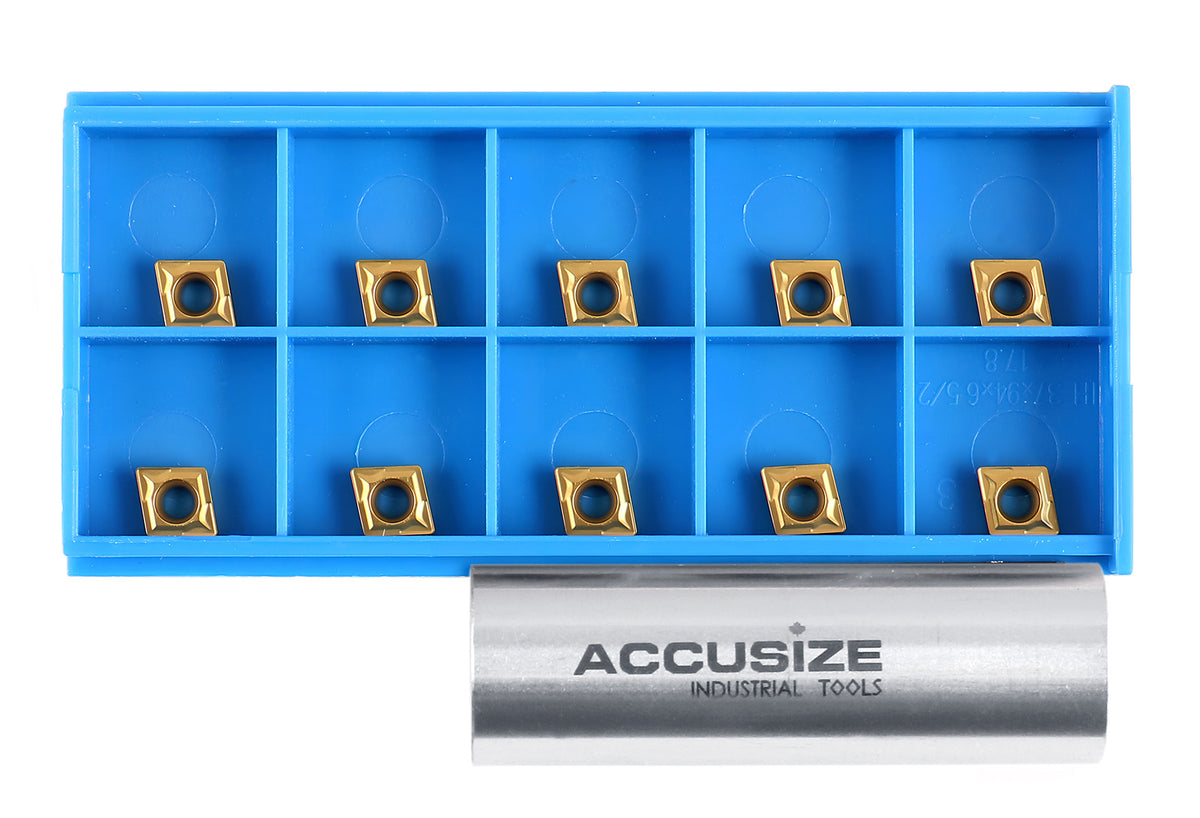 Carbide inserts, CVD + TiN Coating, CCMT, Black/Yellow, 10 ps/box