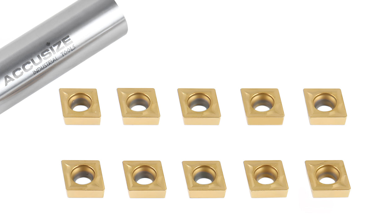 Carbide inserts, CVD + TiN Coating, CCMT, Black/Yellow, 10 ps/box