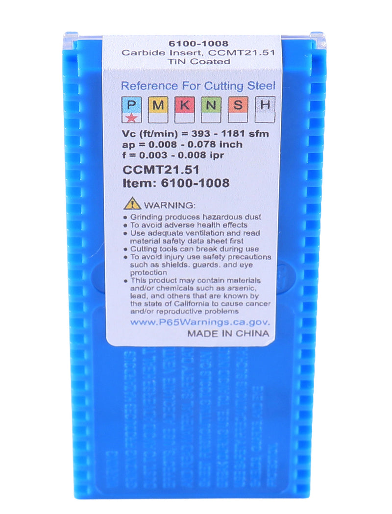 Inserts carbure, Revêtement CVD, CCMT, Noir/Jaune, 10 ps/boîte
