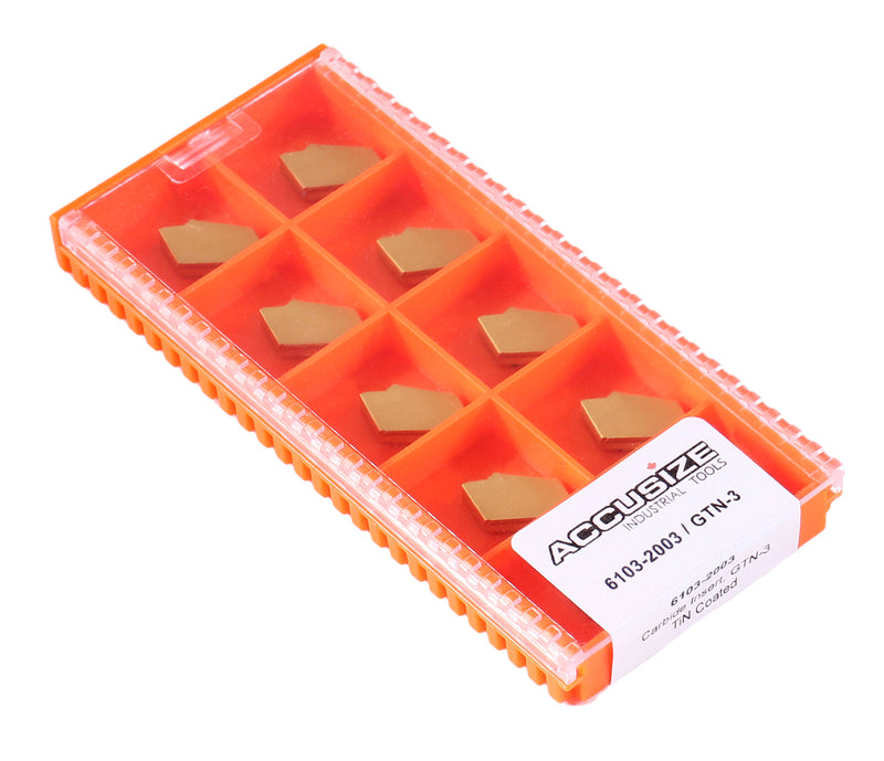 Inserts en carbure GTN, revêtus de Tin 10 Pcs/boîte
