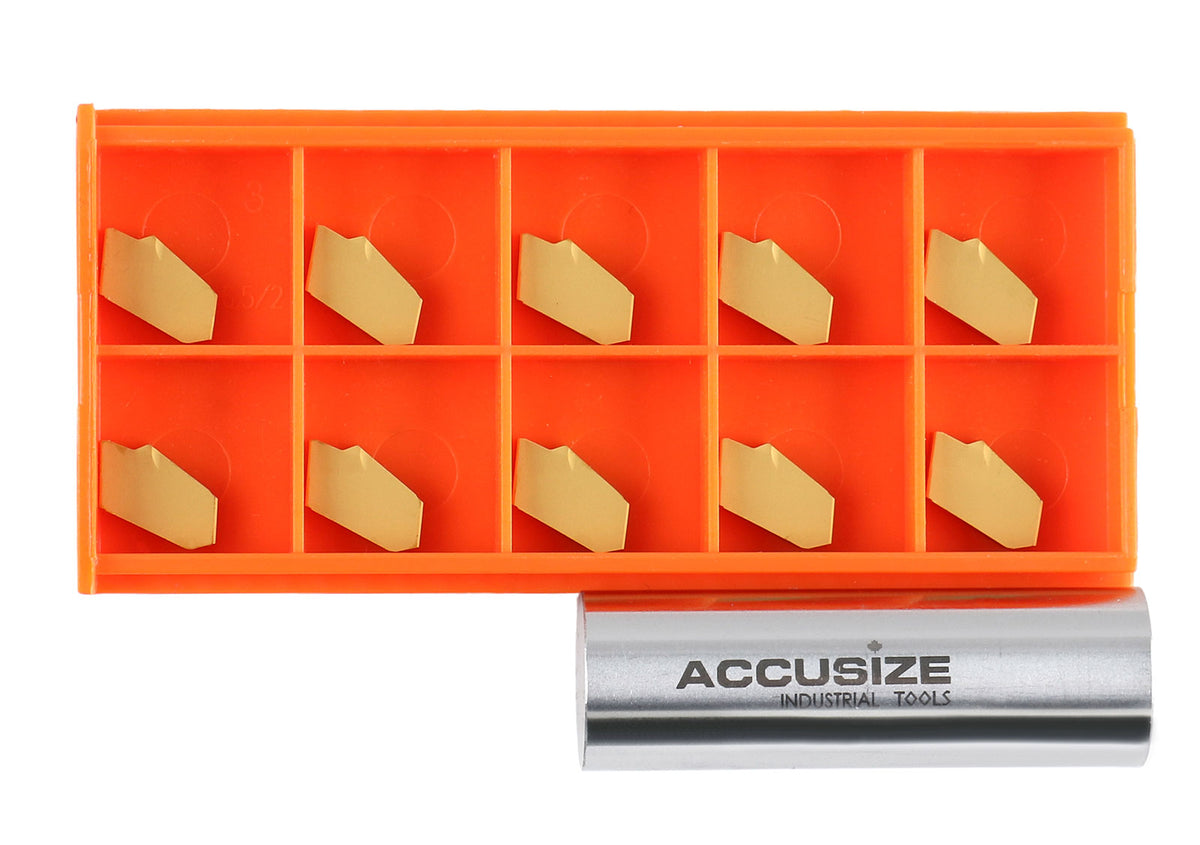 Self-Lock Carbide Cut-off GTN Carbide Inserts, 0 Degree Angle, for Cutting Steel, Aluminum or Stainless Steel 10Pcs/Set