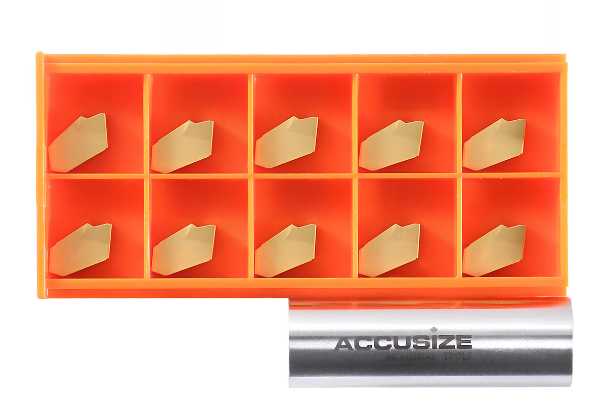 Self-Lock Carbide Cut-off GTN Carbide Inserts, 0 Degree Angle, for Cutting Steel, Aluminum or Stainless Steel 10Pcs/Set