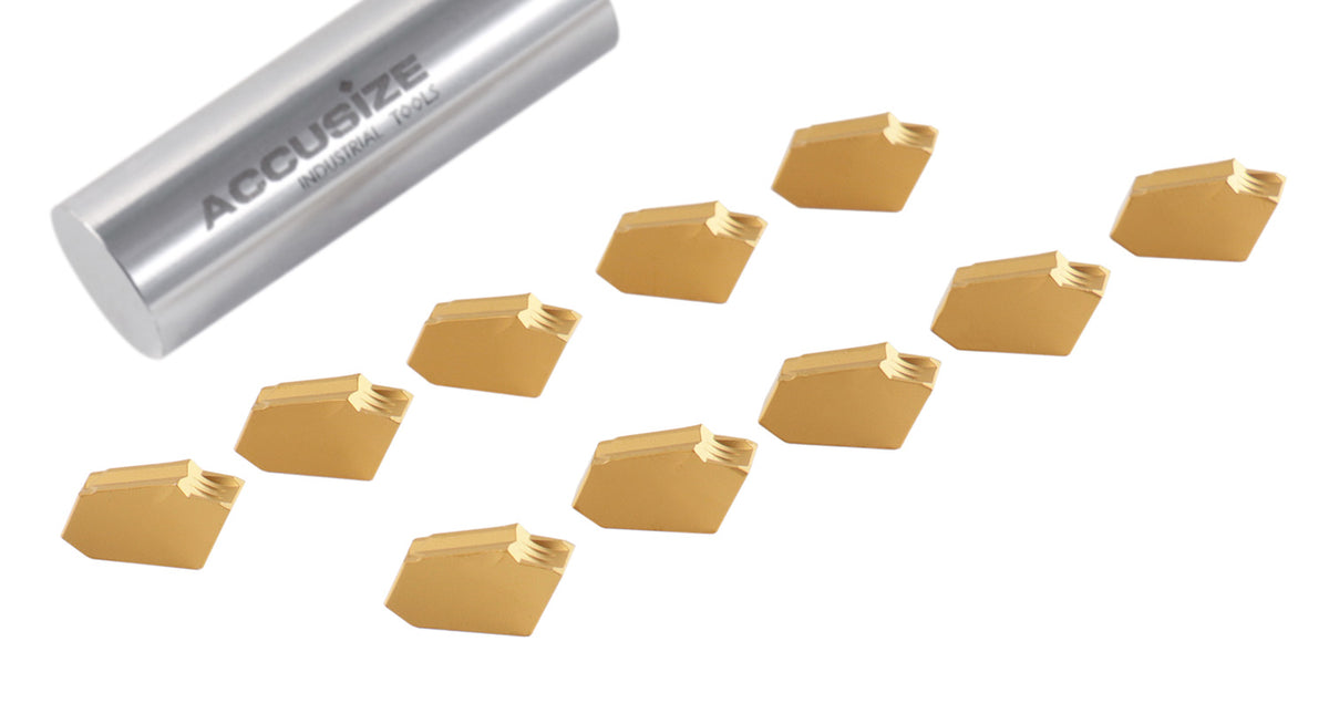 Self-Lock Carbide Cut-off GTN Carbide Inserts, 0 Degree Angle, for Cutting Steel, Aluminum or Stainless Steel 10Pcs/Set