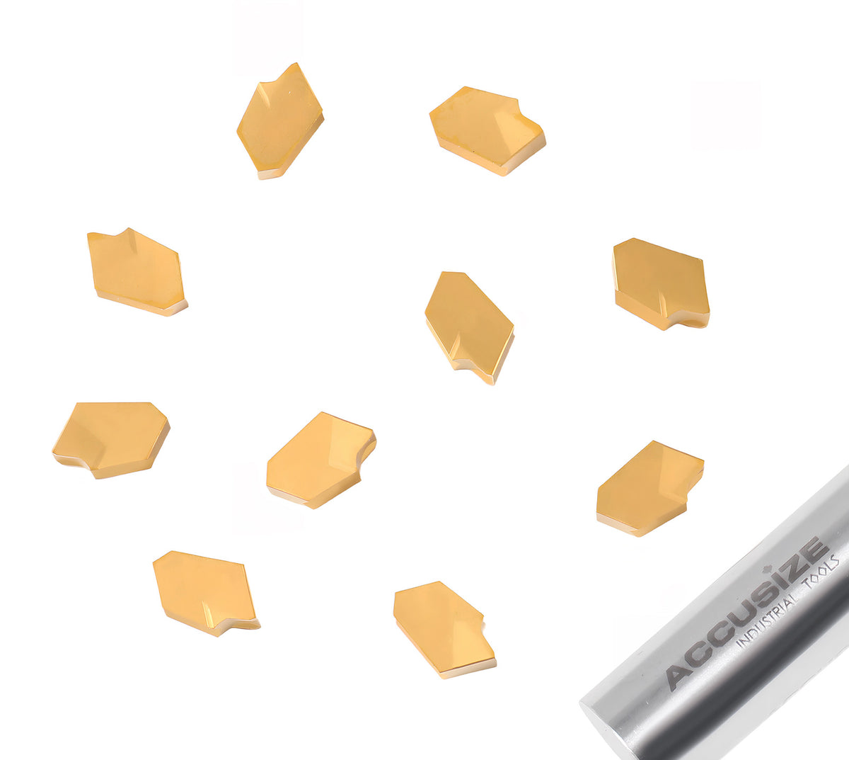 Self-Lock Carbide Cut-off GTN Carbide Inserts, 0 Degree Angle, for Cutting Steel, Aluminum or Stainless Steel 10Pcs/Set