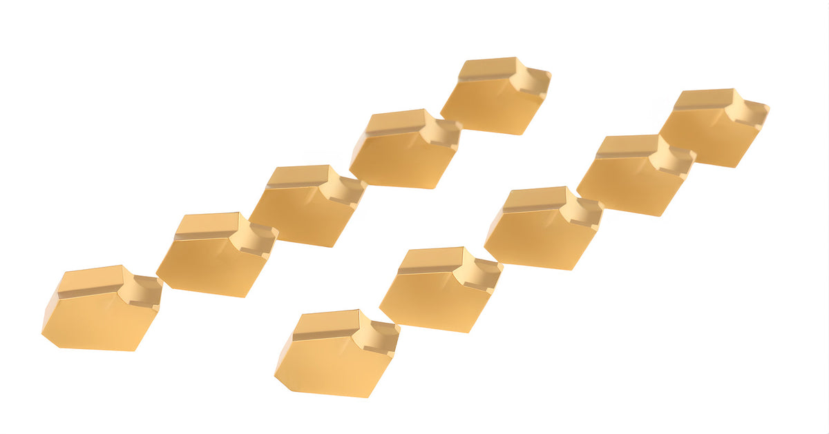 Self-Lock Carbide Cut-off GTN Carbide Inserts, 0 Degree Angle, for Cutting Steel, Aluminum or Stainless Steel 10Pcs/Set