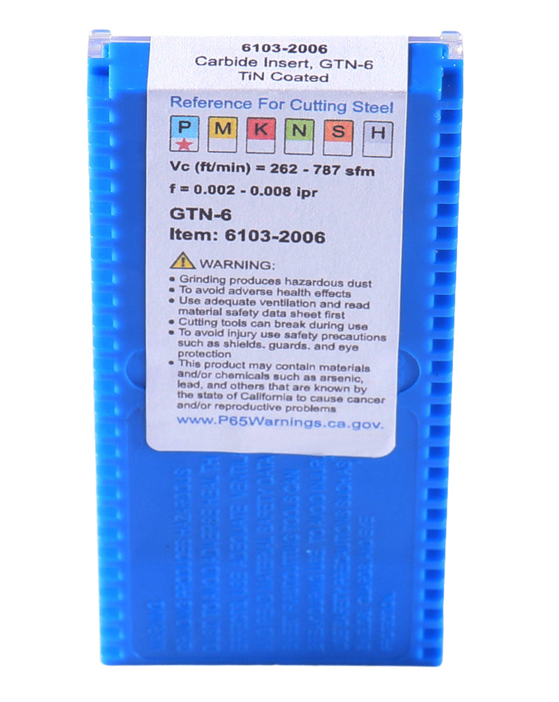 Inserts en carbure GTN, revêtus de Tin 10 Pcs/boîte
