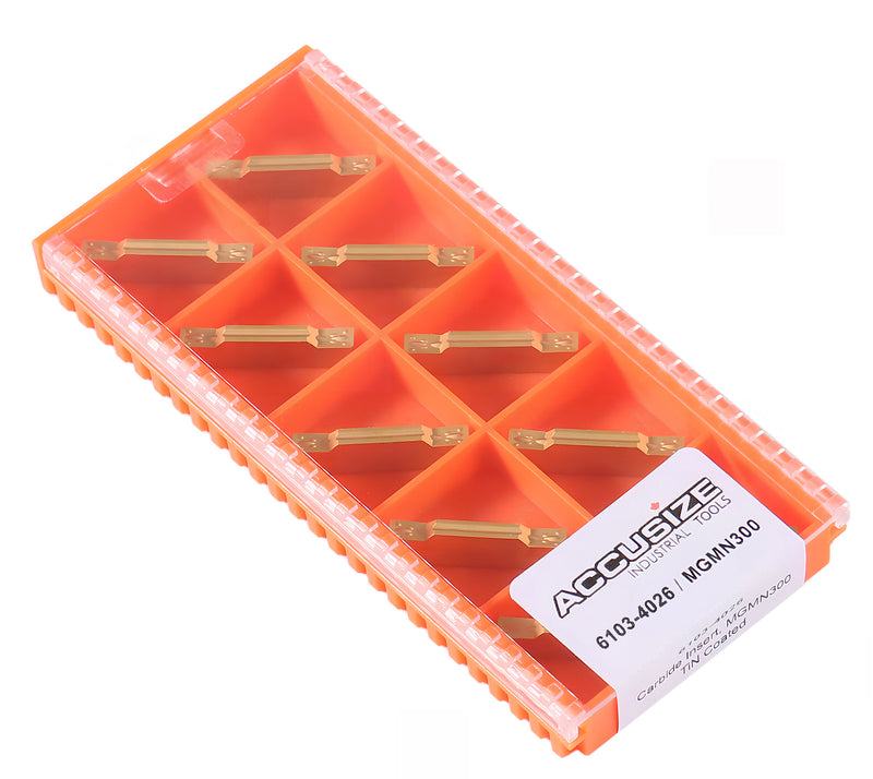 MGMN Insert de coupure en carbure double extrémité, revêtu d'étain, 10pc/set