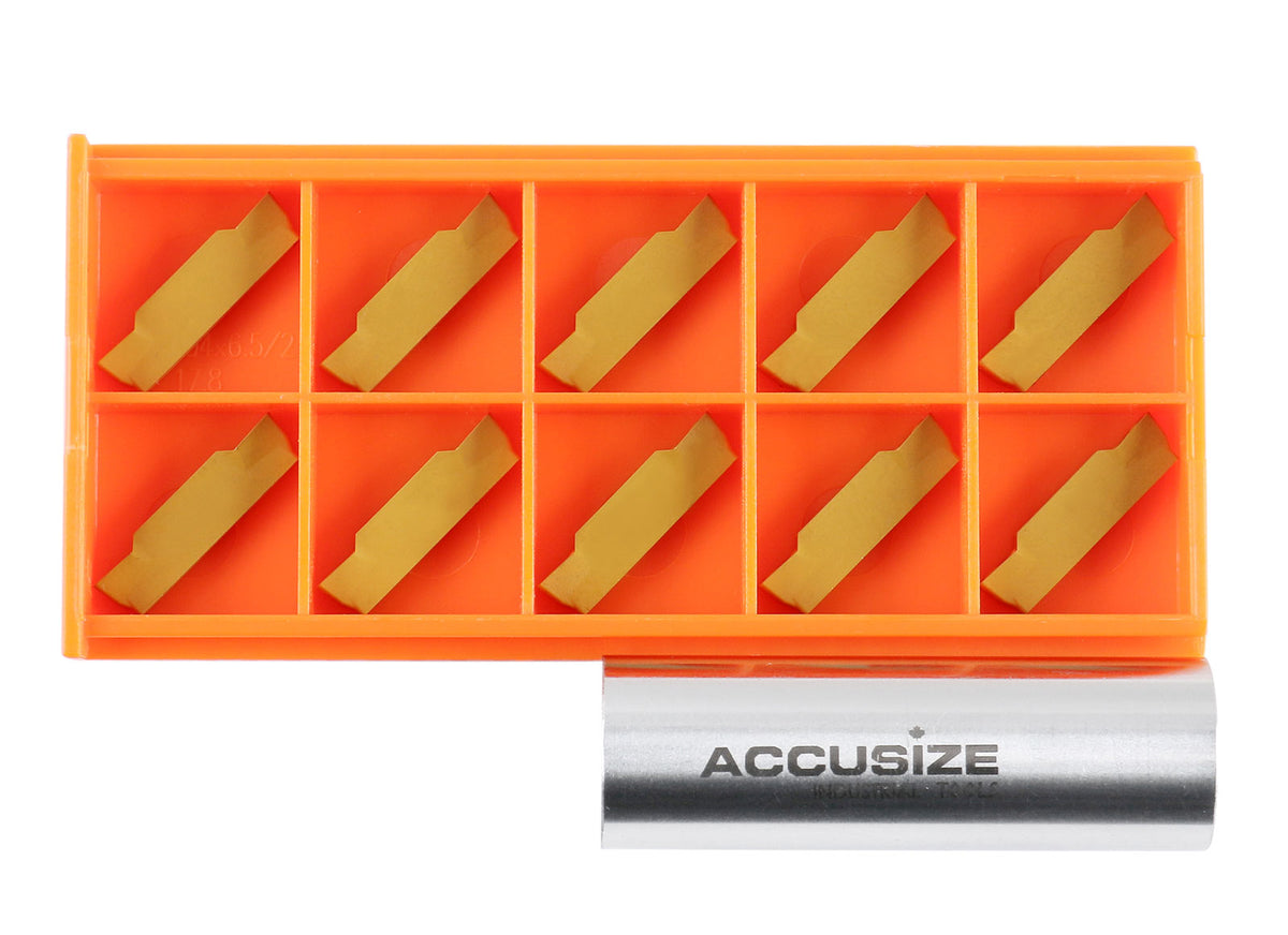 MGMN Insert de coupure en carbure double extrémité, revêtu d'étain, 10pc/set