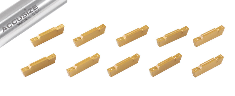 MGMN Insert de coupure en carbure double extrémité, revêtu d'étain, 10pc/set